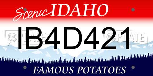 IB4D421 Idaho License Plate