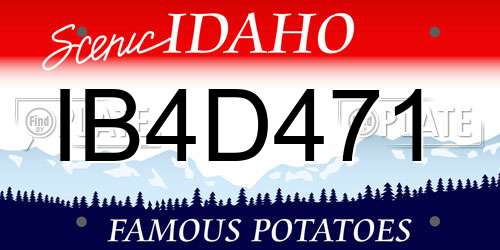 IB4D471 Idaho License Plate