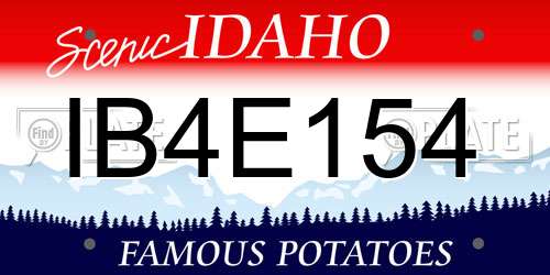 IB4E154 Idaho License Plate