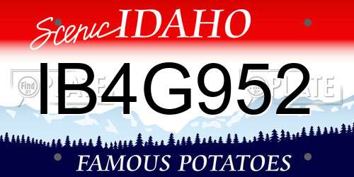 IB4G952 Idaho License Plate