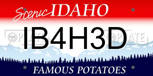 IB4H3D Idaho License Plate