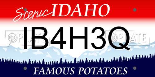 IB4H3Q Idaho License Plate