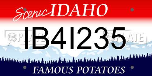 IB4I235 Idaho License Plate
