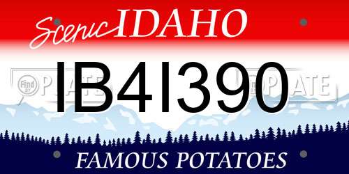 IB4I390 Idaho License Plate