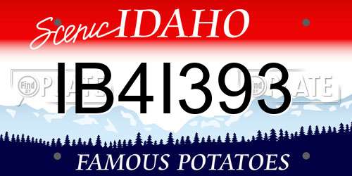 IB4I393 Idaho License Plate