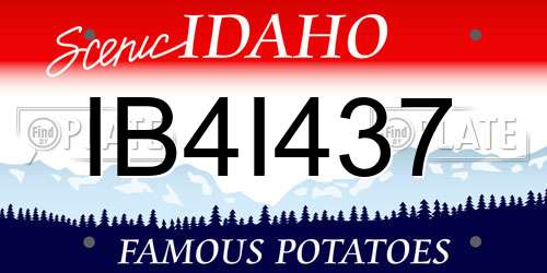 IB4I437 Idaho License Plate