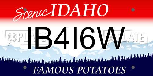 IB4I6W Idaho License Plate
