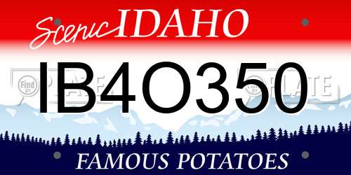 IB4O350 Idaho License Plate