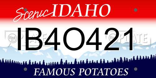 IB4O421 Idaho License Plate