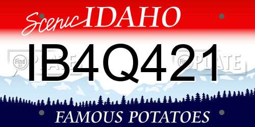 IB4Q421 Idaho License Plate