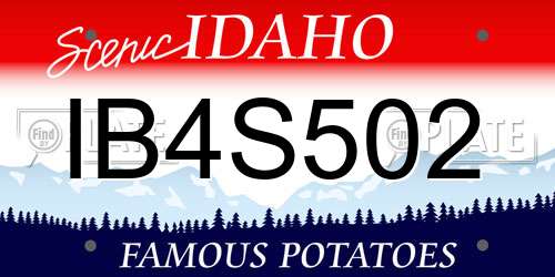 IB4S502 Idaho License Plate