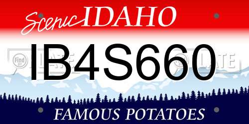 IB4S660 Idaho License Plate