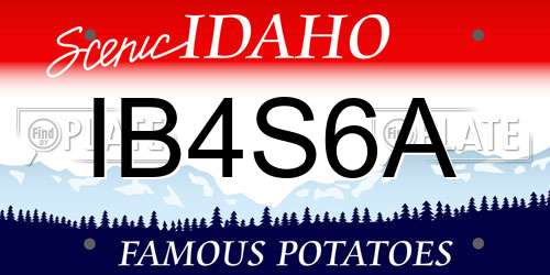 IB4S6A Idaho License Plate