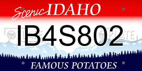 IB4S802 Idaho License Plate