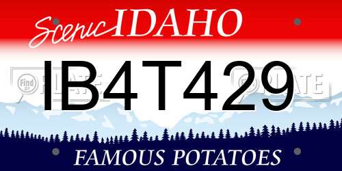 IB4T429 Idaho License Plate