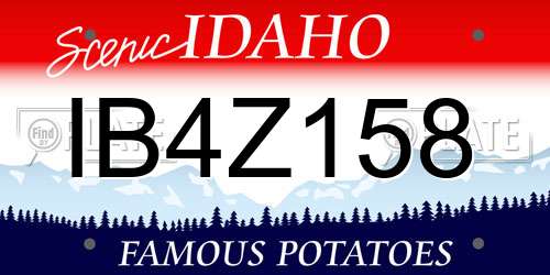 IB4Z158 Idaho License Plate