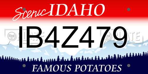 IB4Z479 Idaho License Plate