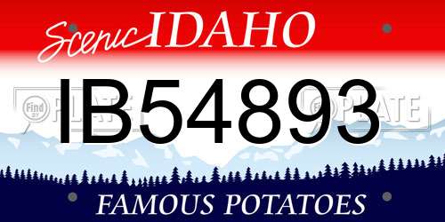 IB54893 Idaho License Plate