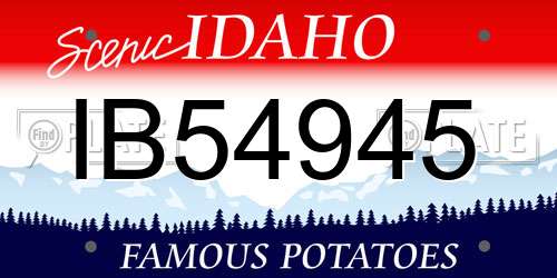 IB54945 Idaho License Plate