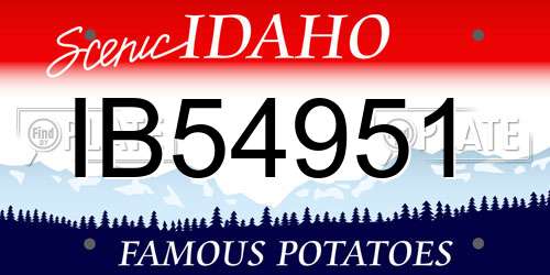 IB54951 Idaho License Plate