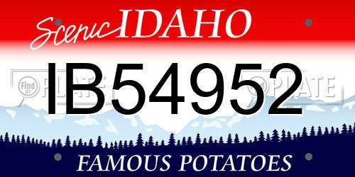 IB54952 Idaho License Plate