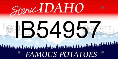 IB54957 Idaho License Plate
