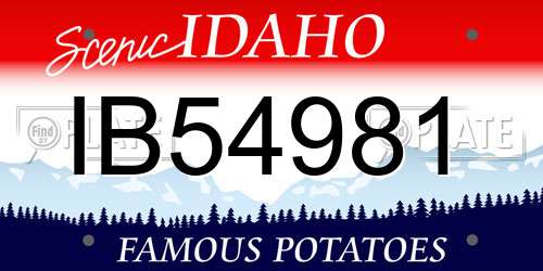 IB54981 Idaho License Plate