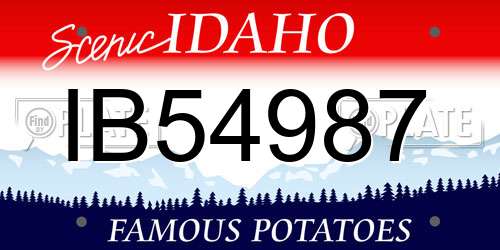 IB54987 Idaho License Plate