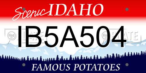 IB5A504 Idaho License Plate