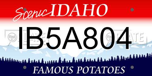 IB5A804 Idaho License Plate