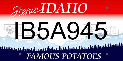 IB5A945 Idaho License Plate