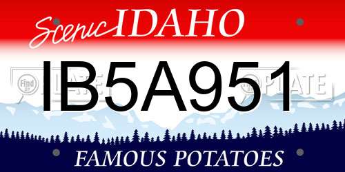 IB5A951 Idaho License Plate