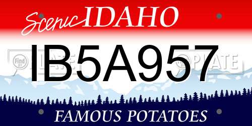 IB5A957 Idaho License Plate