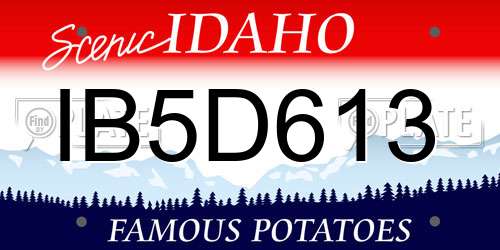 IB5D613 Idaho License Plate