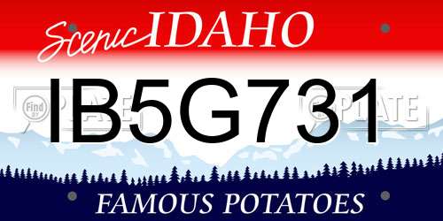 IB5G731 Idaho License Plate