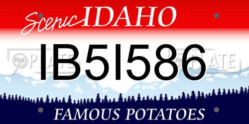 IB5I586 Idaho License Plate