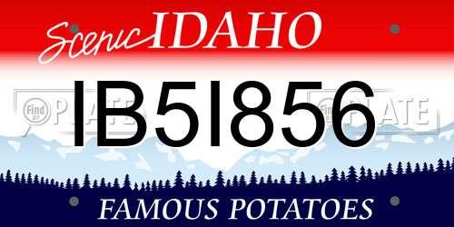 IB5I856 Idaho License Plate