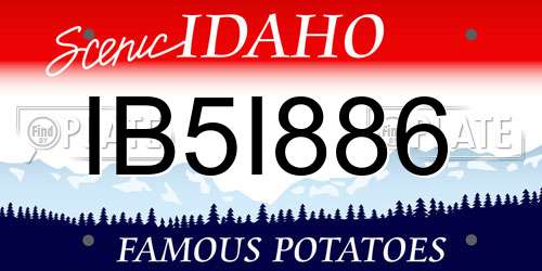 IB5I886 Idaho License Plate