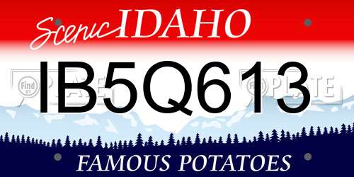 IB5Q613 Idaho License Plate
