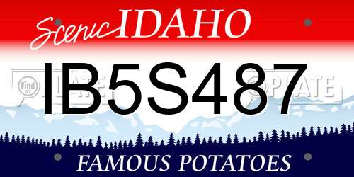 IB5S487 Idaho License Plate