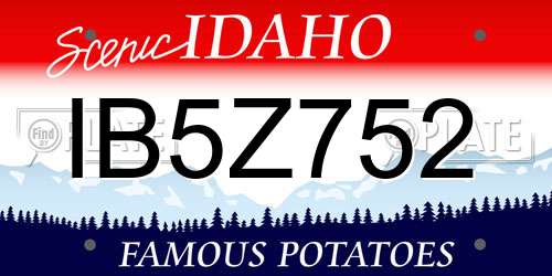 IB5Z752 Idaho License Plate