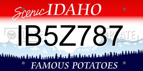 IB5Z787 Idaho License Plate