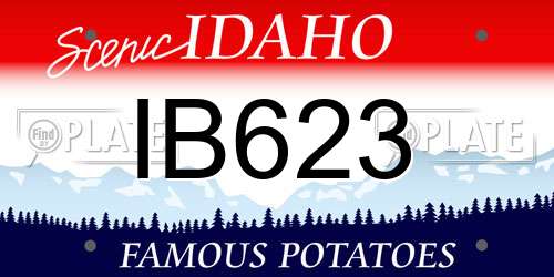 IB623 Idaho License Plate