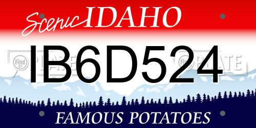 IB6D524 Idaho License Plate