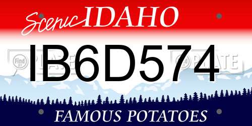 IB6D574 Idaho License Plate