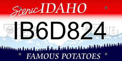 IB6D824 Idaho License Plate