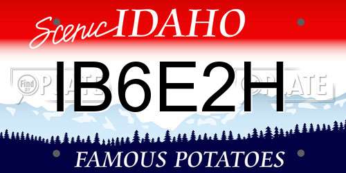IB6E2H Idaho License Plate