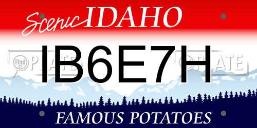 IB6E7H Idaho License Plate
