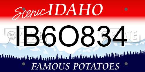 IB6O834 Idaho License Plate