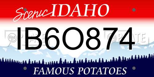 IB6O874 Idaho License Plate